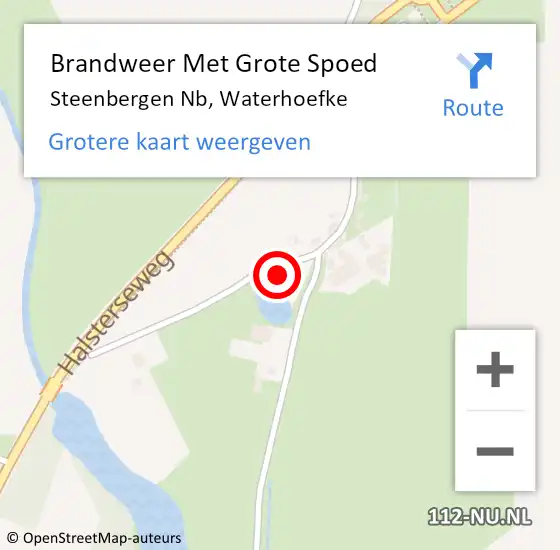 Locatie op kaart van de 112 melding: Brandweer Met Grote Spoed Naar Steenbergen Nb, Waterhoefke op 3 juni 2019 15:08