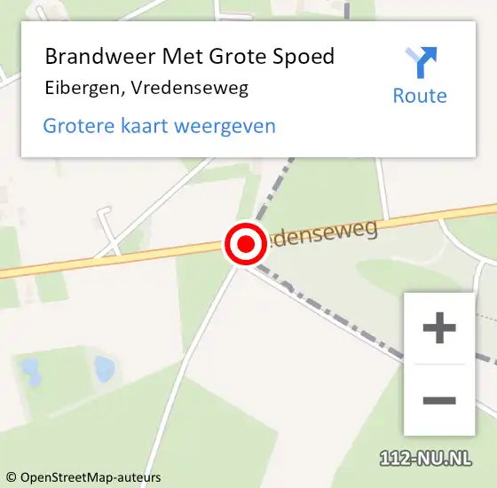 Locatie op kaart van de 112 melding: Brandweer Met Grote Spoed Naar Eibergen, Vredenseweg op 3 juni 2019 16:39