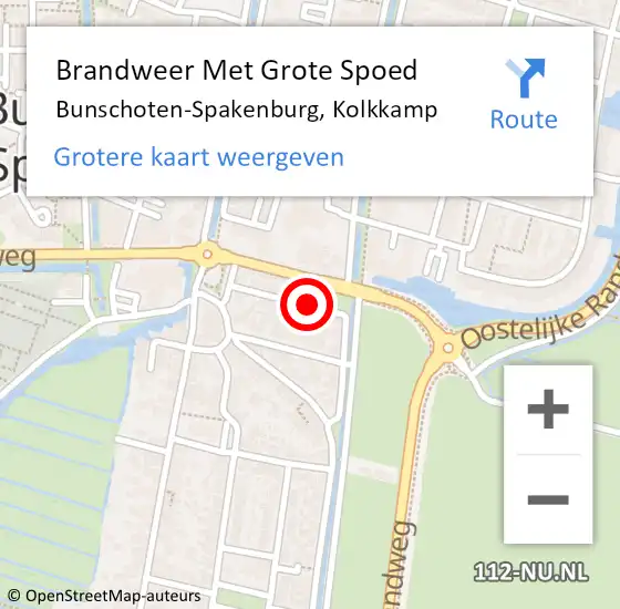 Locatie op kaart van de 112 melding: Brandweer Met Grote Spoed Naar Bunschoten-Spakenburg, Kolkkamp op 3 juni 2019 17:24