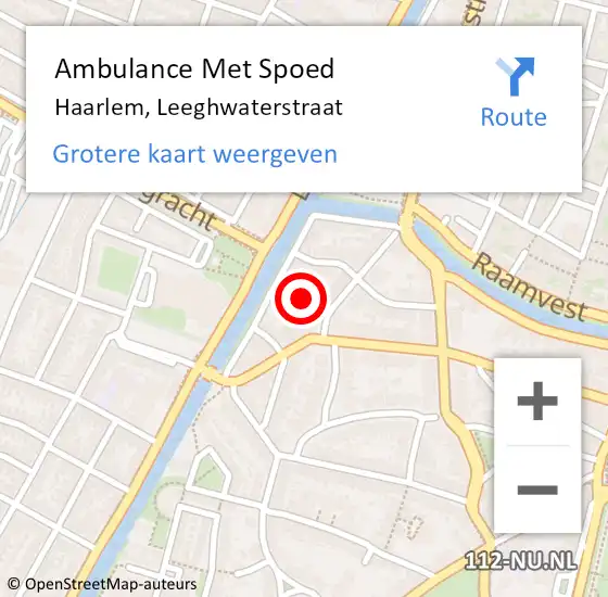 Locatie op kaart van de 112 melding: Ambulance Met Spoed Naar Haarlem, Leeghwaterstraat op 3 juni 2019 17:52