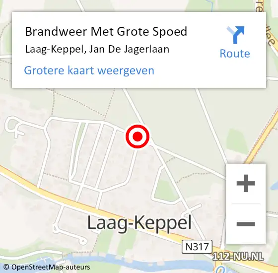 Locatie op kaart van de 112 melding: Brandweer Met Grote Spoed Naar Laag-Keppel, Jan De Jagerlaan op 3 juni 2019 18:00