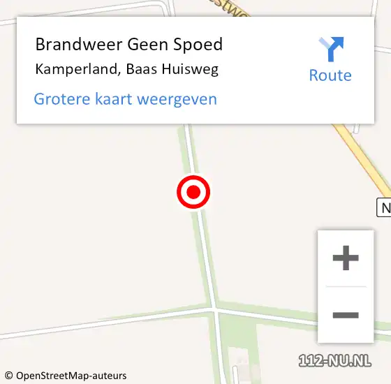 Locatie op kaart van de 112 melding: Brandweer Geen Spoed Naar Kamperland, Baas Huisweg op 3 juni 2019 18:06