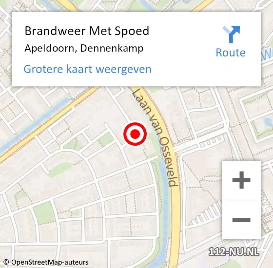 Locatie op kaart van de 112 melding: Brandweer Met Spoed Naar Apeldoorn, Dennenkamp op 3 juni 2019 19:14