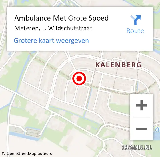 Locatie op kaart van de 112 melding: Ambulance Met Grote Spoed Naar Meteren, L. Wildschutstraat op 3 juni 2019 19:31