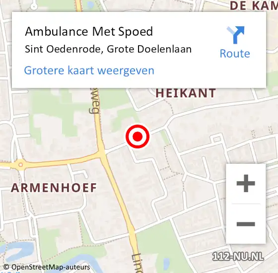 Locatie op kaart van de 112 melding: Ambulance Met Spoed Naar Sint Oedenrode, Grote Doelenlaan op 3 juni 2019 20:15