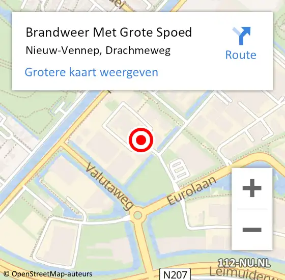 Locatie op kaart van de 112 melding: Brandweer Met Grote Spoed Naar Nieuw-Vennep, Drachmeweg op 3 juni 2019 20:35