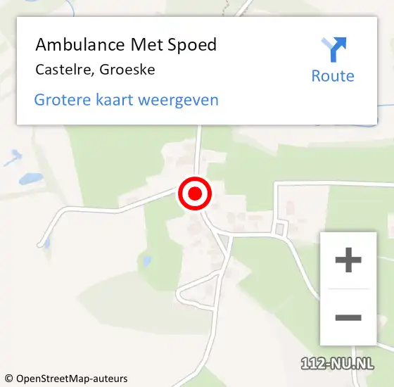 Locatie op kaart van de 112 melding: Ambulance Met Spoed Naar Castelré, Groeske op 3 juni 2019 21:22