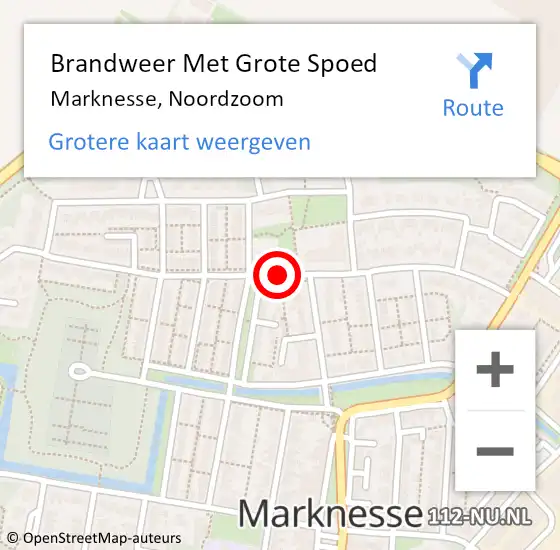 Locatie op kaart van de 112 melding: Brandweer Met Grote Spoed Naar Marknesse, Noordzoom op 3 juni 2019 22:49