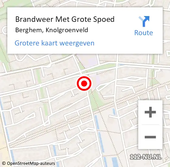 Locatie op kaart van de 112 melding: Brandweer Met Grote Spoed Naar Berghem, Knolgroenveld op 4 juni 2019 02:57