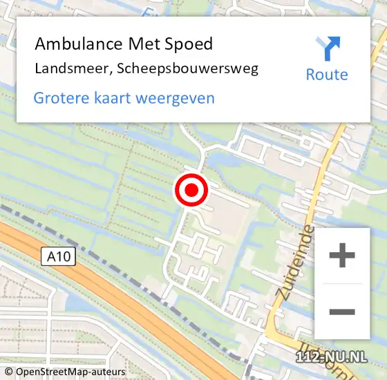 Locatie op kaart van de 112 melding: Ambulance Met Spoed Naar Landsmeer, Scheepsbouwersweg op 4 juni 2019 07:29