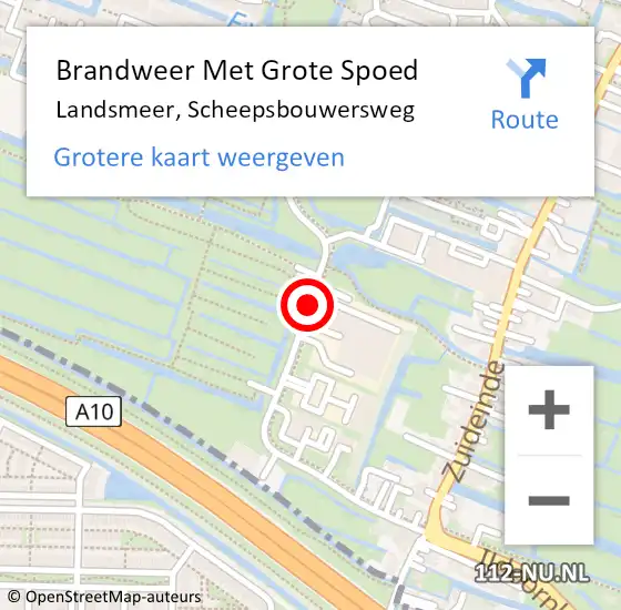 Locatie op kaart van de 112 melding: Brandweer Met Grote Spoed Naar Landsmeer, Scheepsbouwersweg op 4 juni 2019 07:37