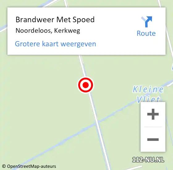 Locatie op kaart van de 112 melding: Brandweer Met Spoed Naar Noordeloos, Kerkweg op 4 juni 2019 08:09