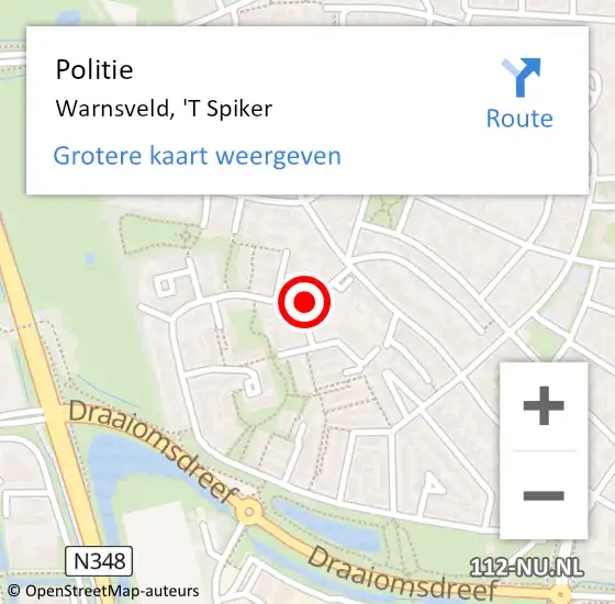Locatie op kaart van de 112 melding: Politie Warnsveld, 'T Spiker op 4 juni 2019 10:06