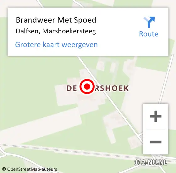 Locatie op kaart van de 112 melding: Brandweer Met Spoed Naar Dalfsen, Marshoekersteeg op 3 april 2014 10:03