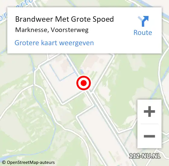 Locatie op kaart van de 112 melding: Brandweer Met Grote Spoed Naar Marknesse, Voorsterweg op 4 juni 2019 12:05