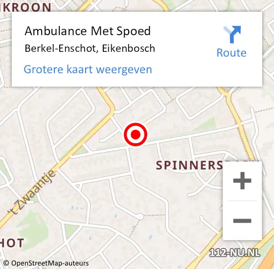 Locatie op kaart van de 112 melding: Ambulance Met Spoed Naar Berkel-Enschot, Eikenbosch op 4 juni 2019 12:41