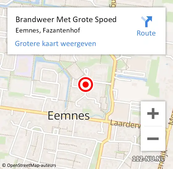 Locatie op kaart van de 112 melding: Brandweer Met Grote Spoed Naar Eemnes, Fazantenhof op 4 juni 2019 14:00