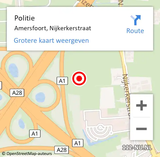 Locatie op kaart van de 112 melding: Politie Amersfoort, Nijkerkerstraat op 4 juni 2019 14:06