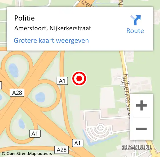 Locatie op kaart van de 112 melding: Politie Hoevelaken, Nijkerkerstraat op 4 juni 2019 14:13