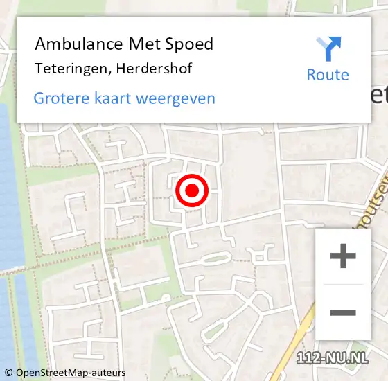 Locatie op kaart van de 112 melding: Ambulance Met Spoed Naar Teteringen, Herdershof op 4 juni 2019 14:25