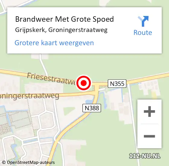 Locatie op kaart van de 112 melding: Brandweer Met Grote Spoed Naar Grijpskerk, Groningerstraatweg op 4 juni 2019 14:59