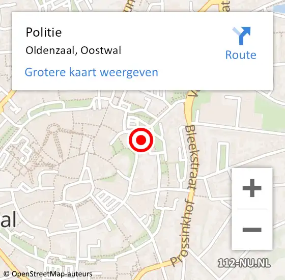 Locatie op kaart van de 112 melding: Politie Oldenzaal, Oostwal op 4 juni 2019 15:02