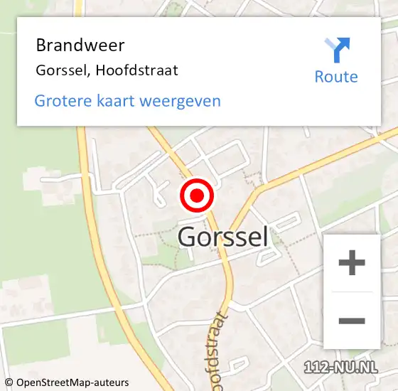 Locatie op kaart van de 112 melding: Brandweer Gorssel, Hoofdstraat op 4 juni 2019 15:07