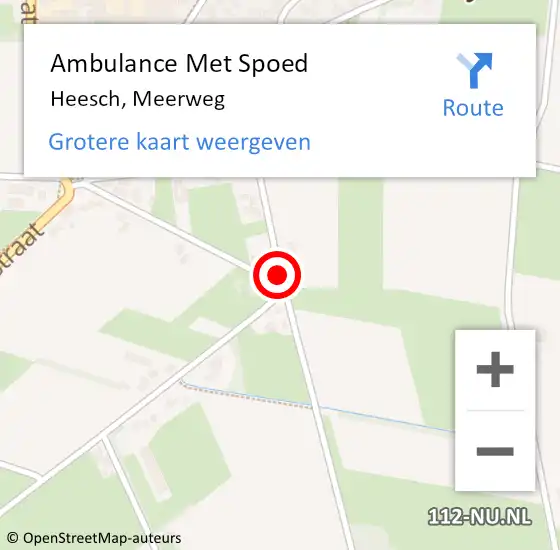 Locatie op kaart van de 112 melding: Ambulance Met Spoed Naar Heesch, Meerweg op 4 juni 2019 15:41