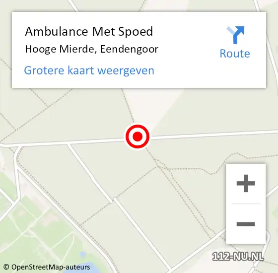 Locatie op kaart van de 112 melding: Ambulance Met Spoed Naar Hooge Mierde, Eendengoor op 4 juni 2019 17:42