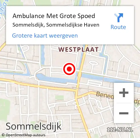 Locatie op kaart van de 112 melding: Ambulance Met Grote Spoed Naar Sommelsdijk, Sommelsdijkse Haven op 3 april 2014 11:20
