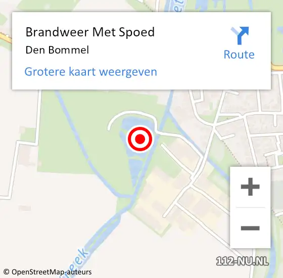 Locatie op kaart van de 112 melding: Brandweer Met Spoed Naar Den Bommel op 4 juni 2019 21:44