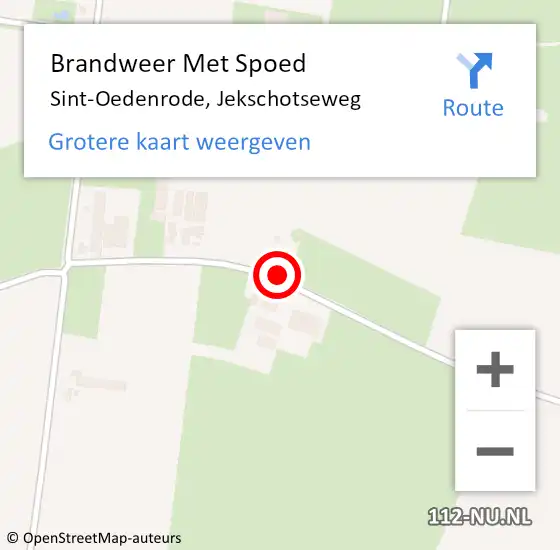 Locatie op kaart van de 112 melding: Brandweer Met Spoed Naar Sint-Oedenrode, Jekschotseweg op 4 juni 2019 22:51