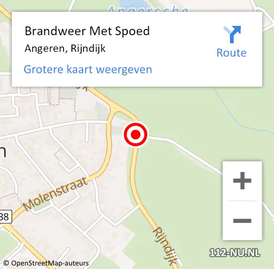 Locatie op kaart van de 112 melding: Brandweer Met Spoed Naar Angeren, Rijndijk op 4 juni 2019 23:00