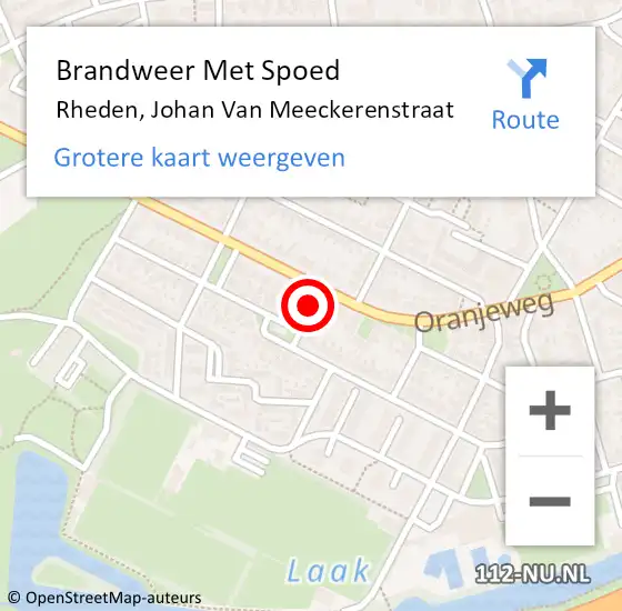 Locatie op kaart van de 112 melding: Brandweer Met Spoed Naar Rheden, Johan Van Meeckerenstraat op 4 juni 2019 23:03