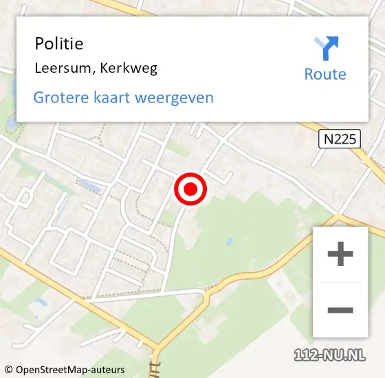 Locatie op kaart van de 112 melding: Politie Leersum, Kerkweg op 4 juni 2019 23:14