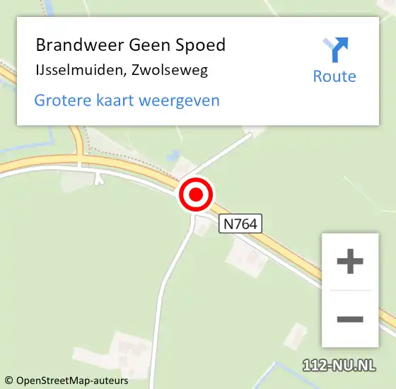Locatie op kaart van de 112 melding: Brandweer Geen Spoed Naar IJsselmuiden, Zwolseweg op 4 juni 2019 23:17