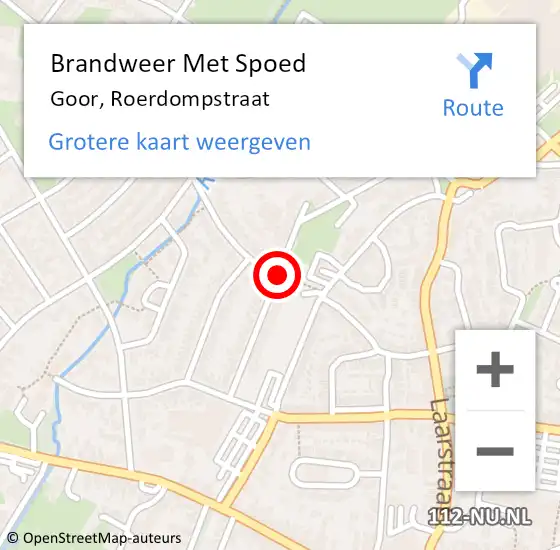 Locatie op kaart van de 112 melding: Brandweer Met Spoed Naar Goor, Roerdompstraat op 4 juni 2019 23:28