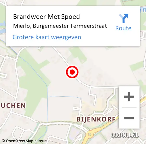 Locatie op kaart van de 112 melding: Brandweer Met Spoed Naar Mierlo, Burgemeester Termeerstraat op 4 juni 2019 23:33