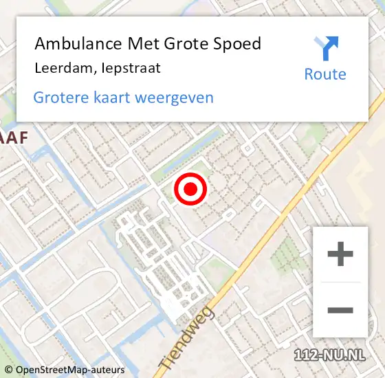 Locatie op kaart van de 112 melding: Ambulance Met Grote Spoed Naar Leerdam, Iepstraat op 4 juni 2019 23:47