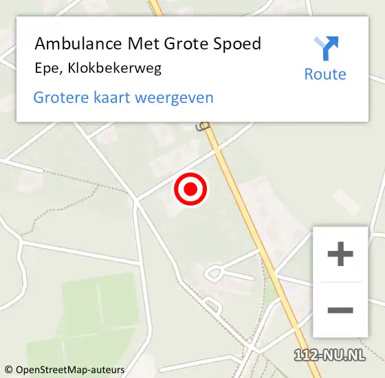 Locatie op kaart van de 112 melding: Ambulance Met Grote Spoed Naar Epe, Klokbekerweg op 3 april 2014 11:37