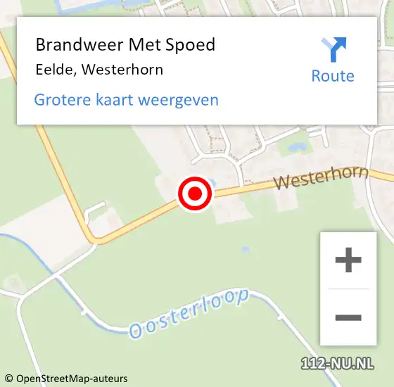 Locatie op kaart van de 112 melding: Brandweer Met Spoed Naar Eelde, Westerhorn op 5 juni 2019 00:01