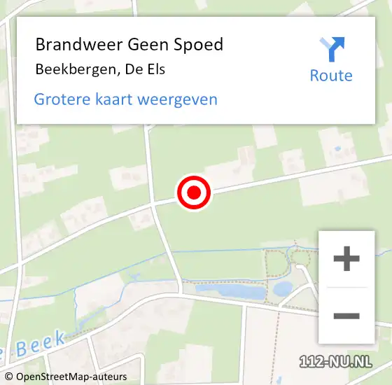 Locatie op kaart van de 112 melding: Brandweer Geen Spoed Naar Beekbergen, De Els op 5 juni 2019 00:07