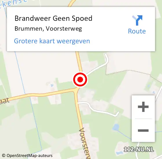 Locatie op kaart van de 112 melding: Brandweer Geen Spoed Naar Brummen, Voorsterweg op 5 juni 2019 00:08