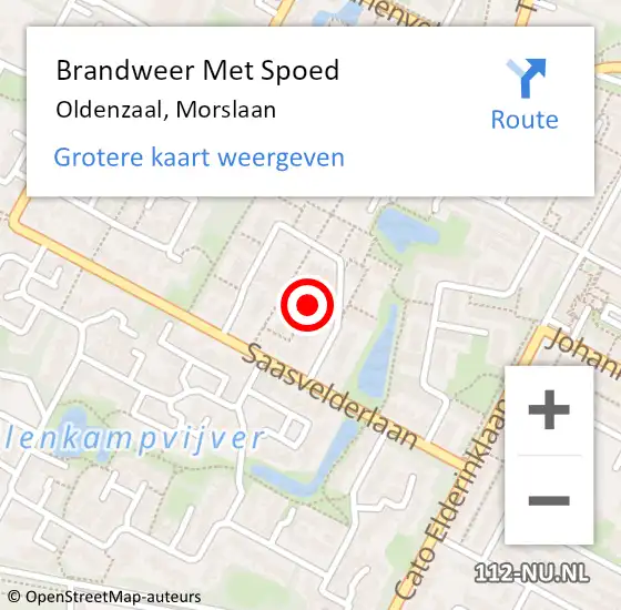 Locatie op kaart van de 112 melding: Brandweer Met Spoed Naar Oldenzaal, Morslaan op 5 juni 2019 00:09