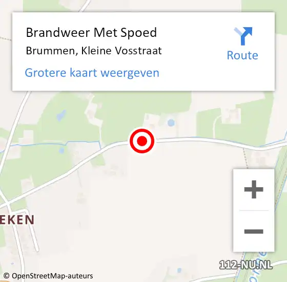 Locatie op kaart van de 112 melding: Brandweer Met Spoed Naar Brummen, Kleine Vosstraat op 5 juni 2019 00:14