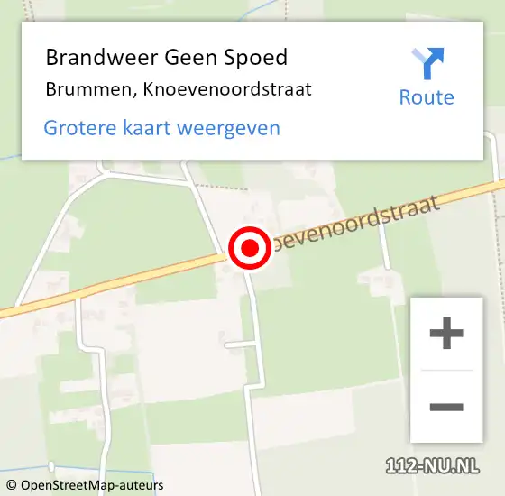Locatie op kaart van de 112 melding: Brandweer Geen Spoed Naar Brummen, Knoevenoordstraat op 5 juni 2019 00:18
