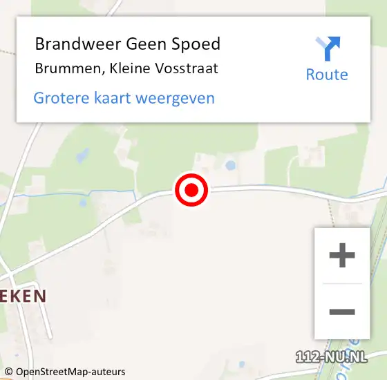 Locatie op kaart van de 112 melding: Brandweer Geen Spoed Naar Brummen, Kleine Vosstraat op 5 juni 2019 00:19