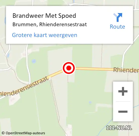 Locatie op kaart van de 112 melding: Brandweer Met Spoed Naar Brummen, Rhienderensestraat op 5 juni 2019 00:19