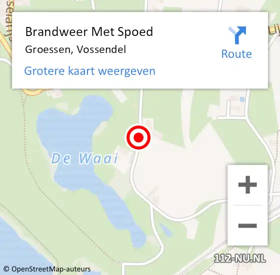 Locatie op kaart van de 112 melding: Brandweer Met Spoed Naar Groessen, Vossendel op 5 juni 2019 00:19