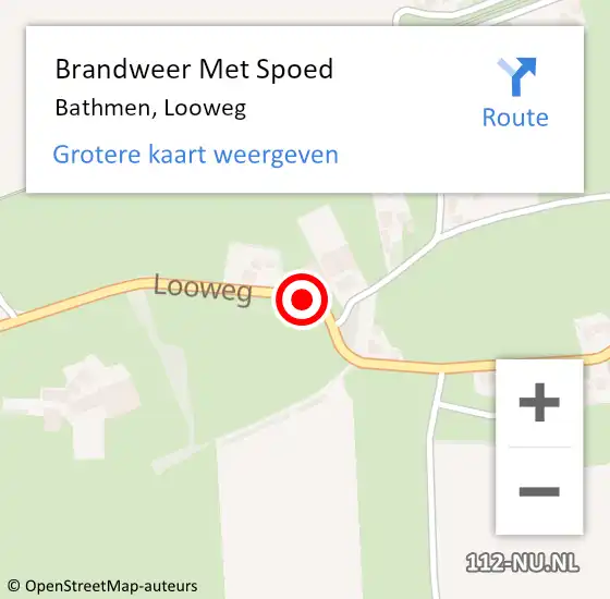 Locatie op kaart van de 112 melding: Brandweer Met Spoed Naar Bathmen, Looweg op 5 juni 2019 00:21
